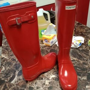 Hunter original red glossy boots